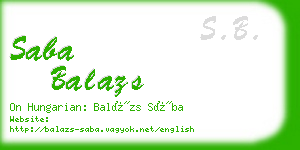 saba balazs business card
